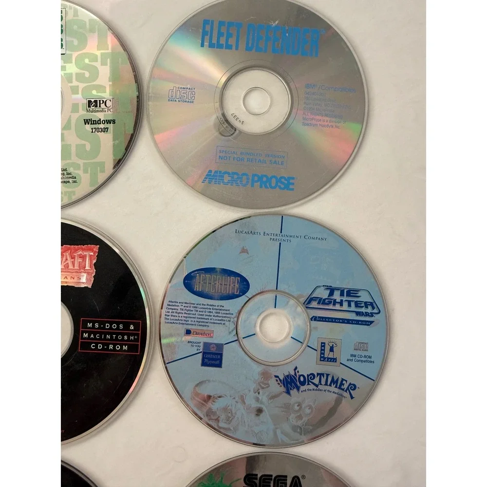 Vintage PC PlayStation‎ Video Game CD ROM Disc Lot Tomb Raider Sega Untested